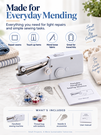 Portable Handheld Sewing Machine – Lightweight Mini Single-Thread Sewing