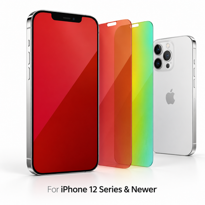 Anti-Blue Light & Privacy Tempered Glass Screen Protector for iPhone & Samsung (2-Pack) — Gradient Iridescent Privacy Screen Protector